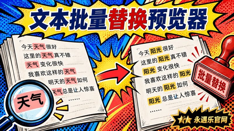 文本批量替换预览器:离线预览替换次数与结果|永遇乐官网