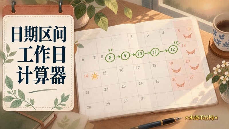 日期区间工作日计算器:离线计算周一至周五天数|永遇乐官网