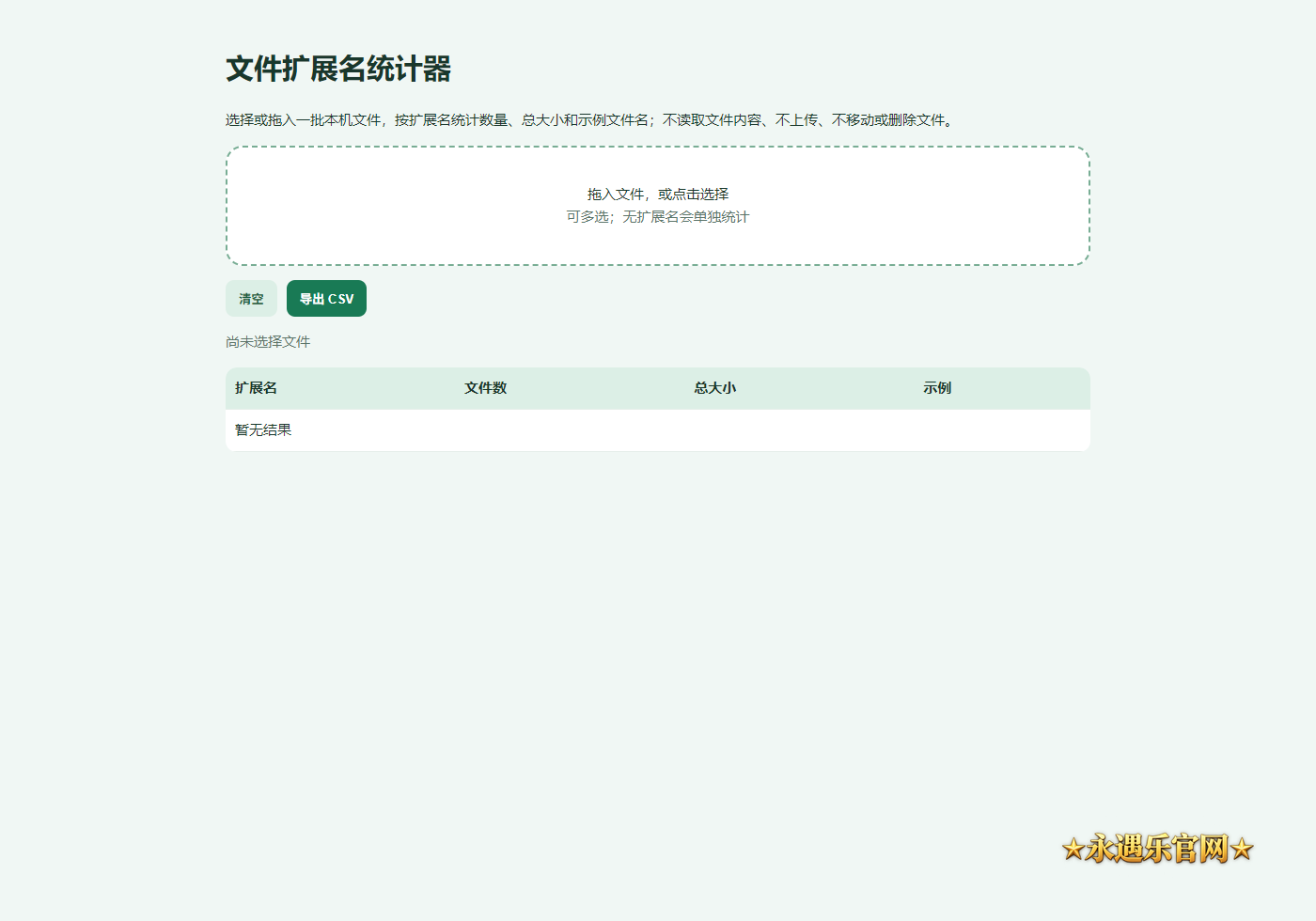 文件扩展名统计器离线版静态操作画面