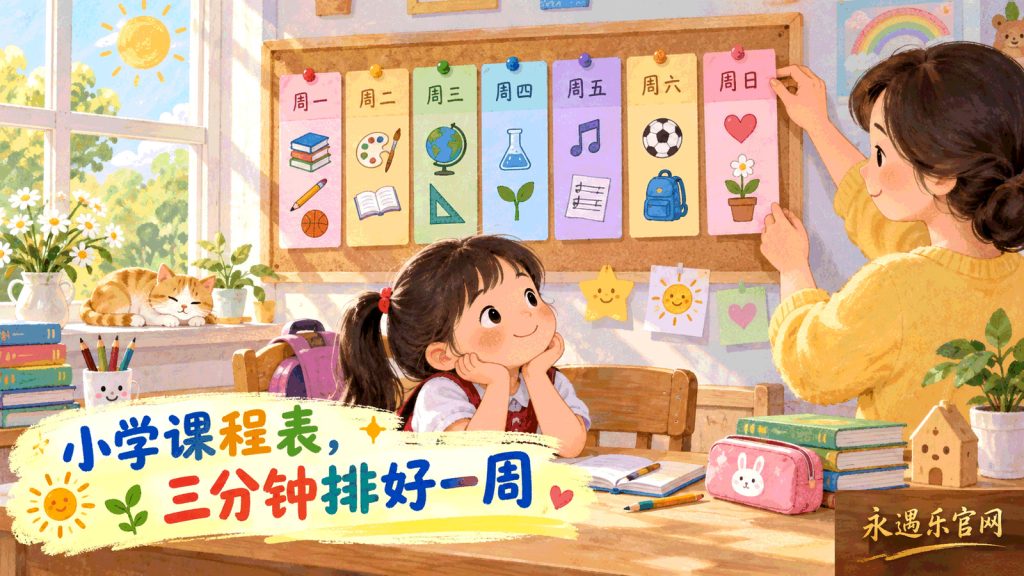 小学课程表，三分钟排好一周-永遇乐