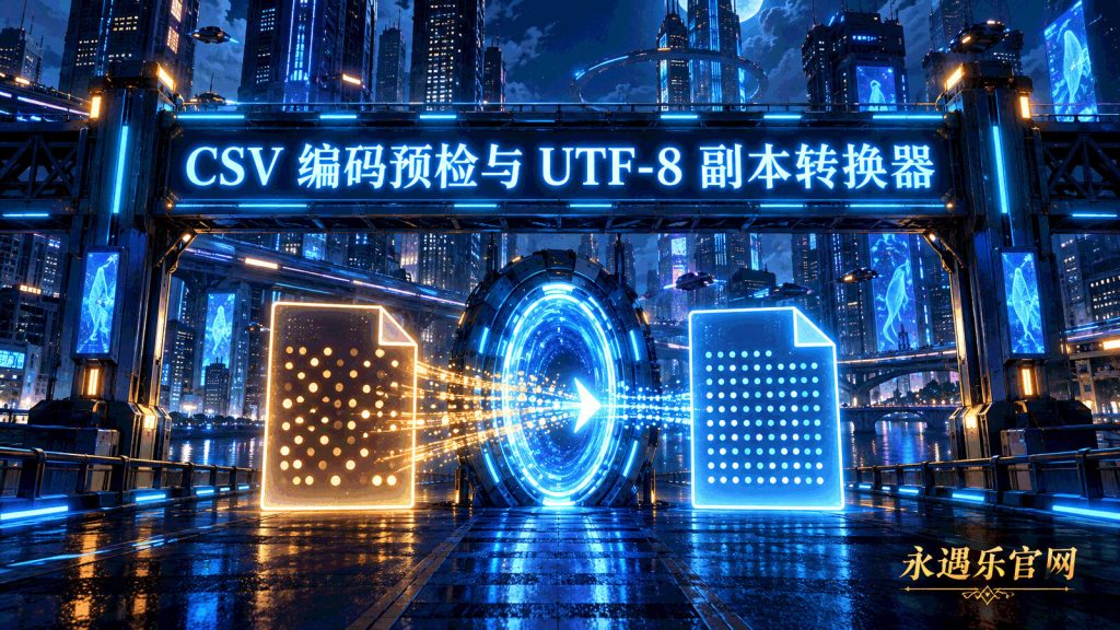 CSV 编码预检与 UTF-8 副本转换器-永遇乐
