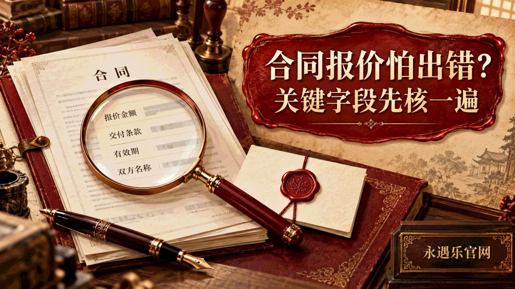 合同报价怕出错？关键字段先核一遍-永遇乐