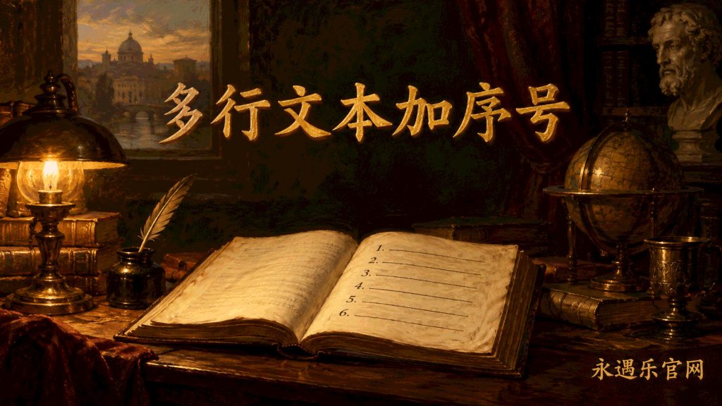 多行文本加序号-永遇乐