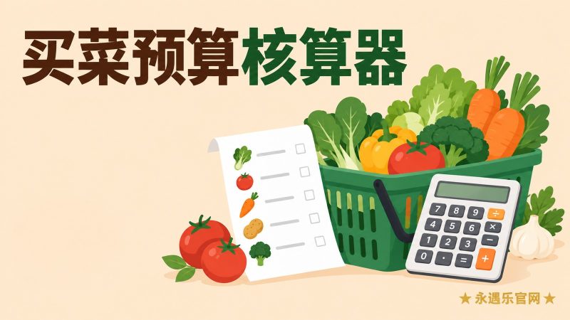 买菜预算核算器：离线核对逐项金额、总额与预算余量