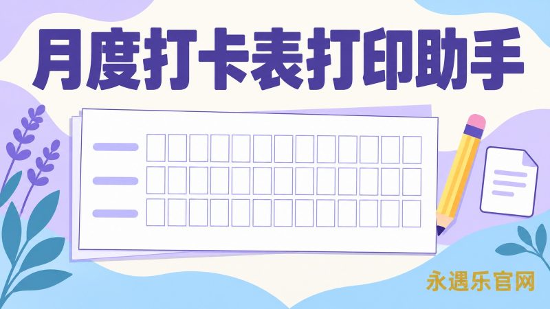 月度打卡表打印助手:自填习惯生成当月空白网格