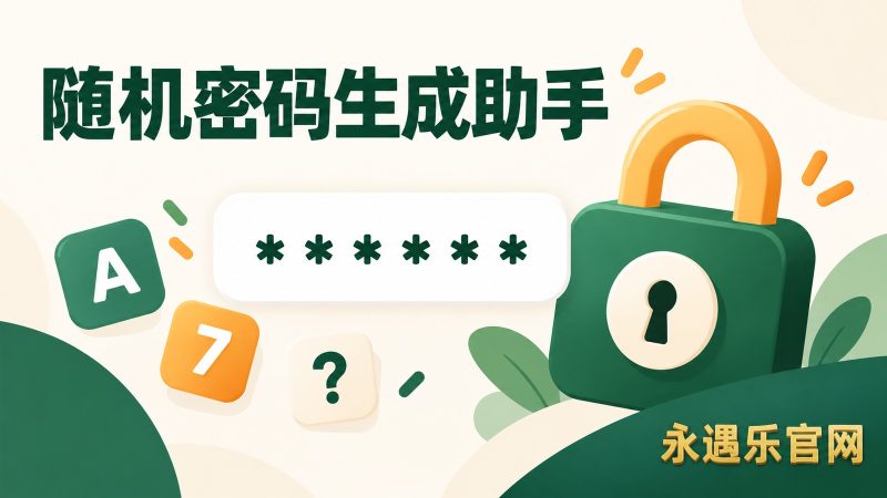 随机密码生成助手:按长度和字符组本机生成新密码