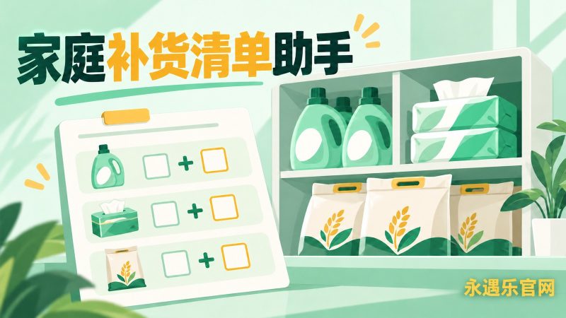 家庭补货清单助手:按现有与目标数量核对缺口