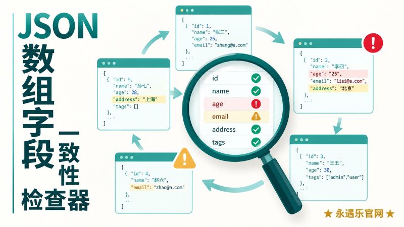 JSON数组字段一致性检查器-永遇乐